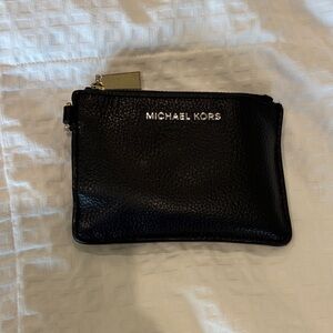 Michael Kors Black Pebbled Leather Pouch